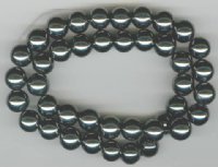 16 inch strand of 8mm Round Magnetic Hematite